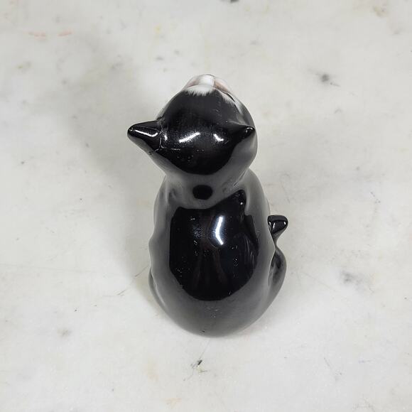 Royal Doulton Lucky Cat Miniature 2.5" Black Bone China Anthropomorphic England - Picture 13 of 16